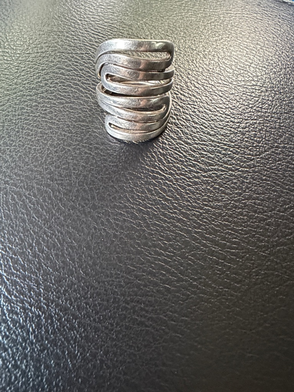 Silpada Silver Multi-Band Wave Ring size 7 EUC